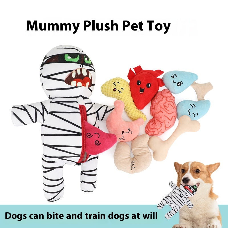 Pet Interactive Toy Plush Mummy Hiding Food
