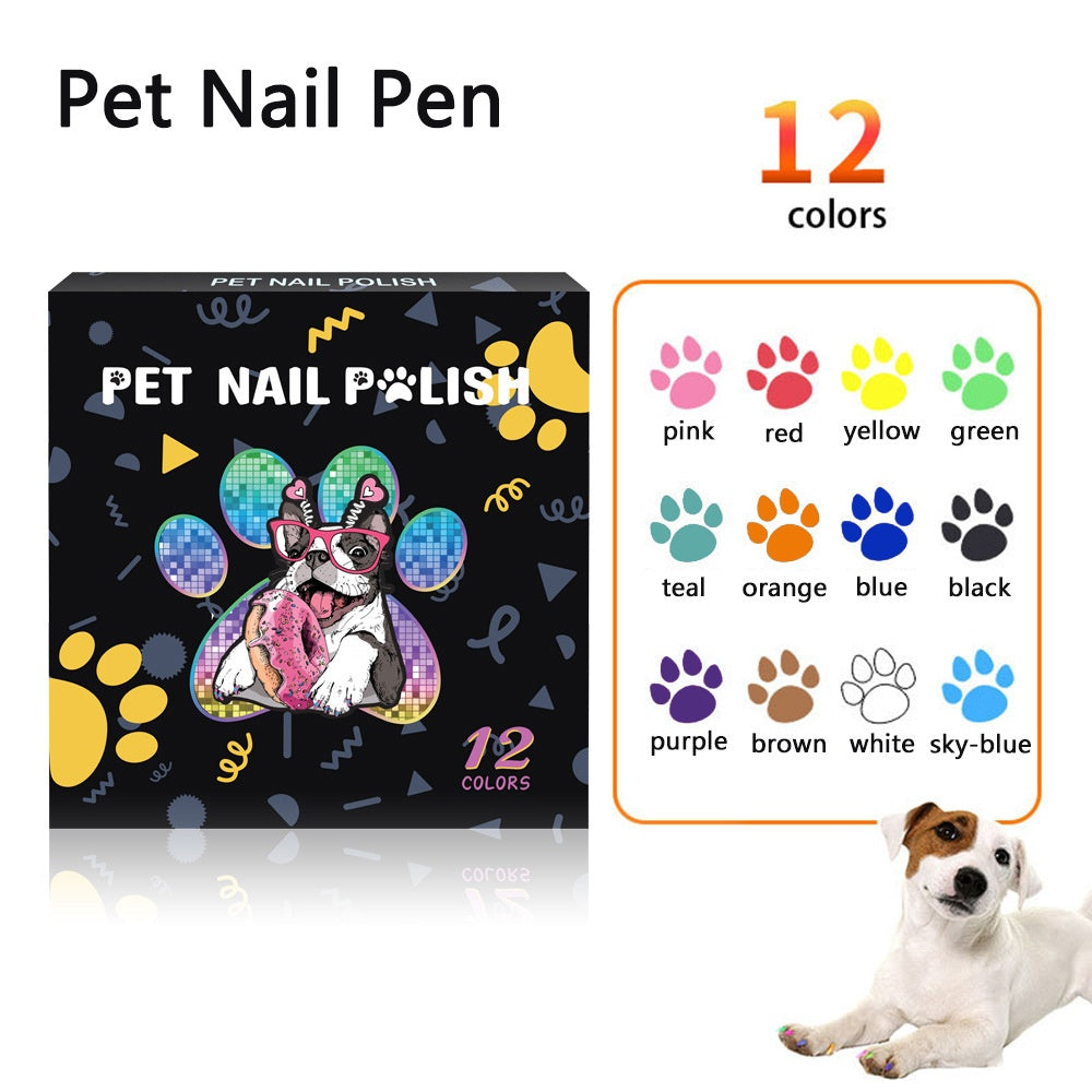 Twelve Color Dog Nail Pen Set