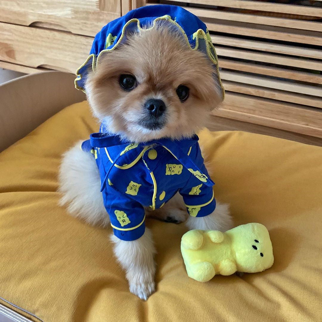 Cute Bear Hat Dog Pajama Set