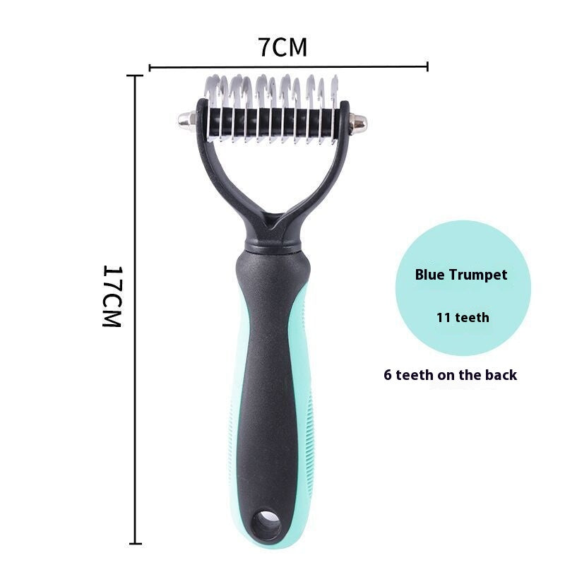 Double-Sided Stainless Steel Pet Hair Unknotting Comb