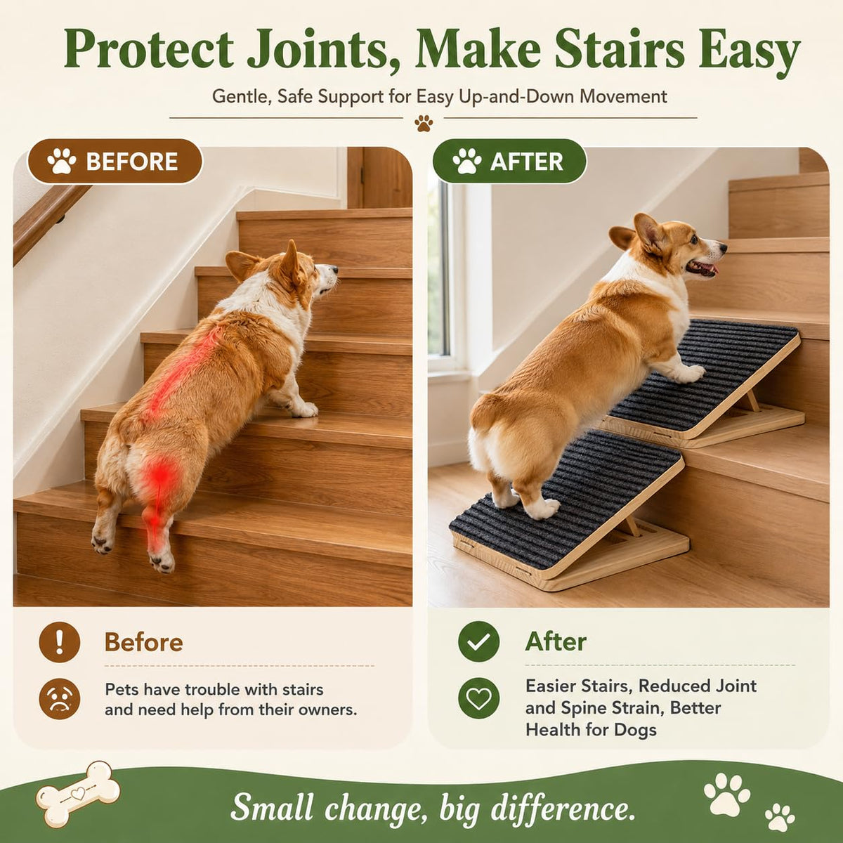 Adjustable Foldable Wooden Dog Ramp