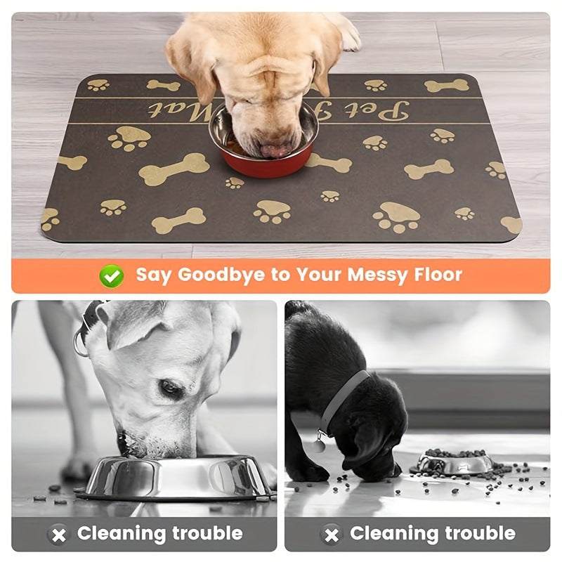 Simple Diatom Ooze Pet Absorbent Non-Slip Placemat