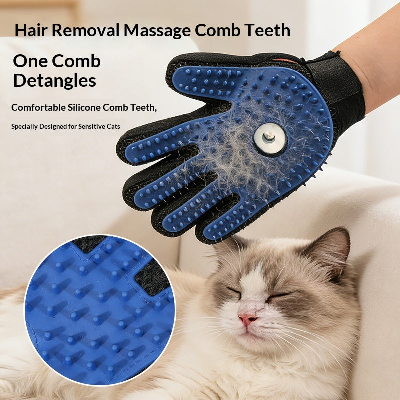 Hair Removal Glove Brush For Long-Haired Cats