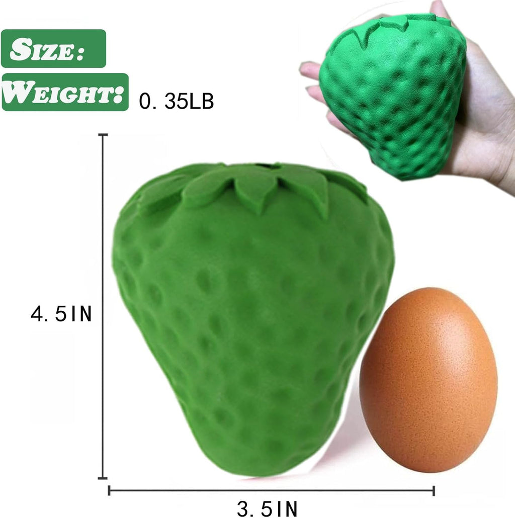 Strawberry Dog Chew Toy Durable Dog Treat Dispenser Interactive Toys Iq Training Mental Enrichment Rubber Dog Dental Cleaning Toys For Small