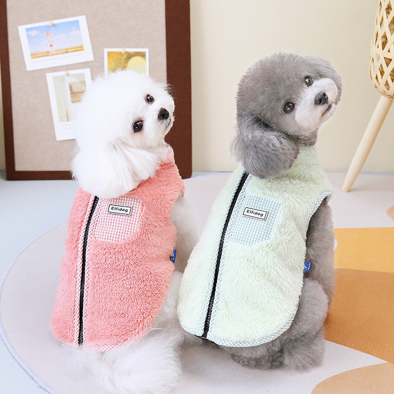 Warm Plaid Pet Vest