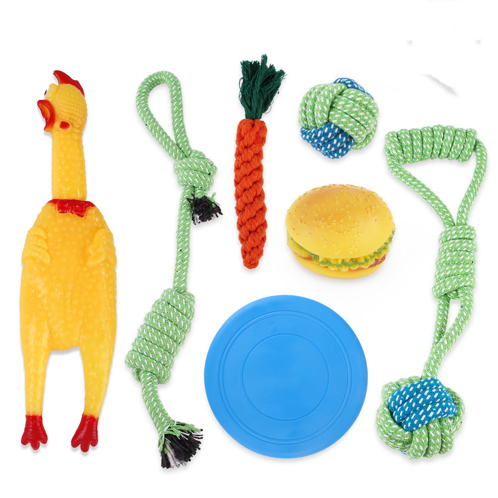 Dog Bite-Resistant Cleansing Cotton Rope Knot Set