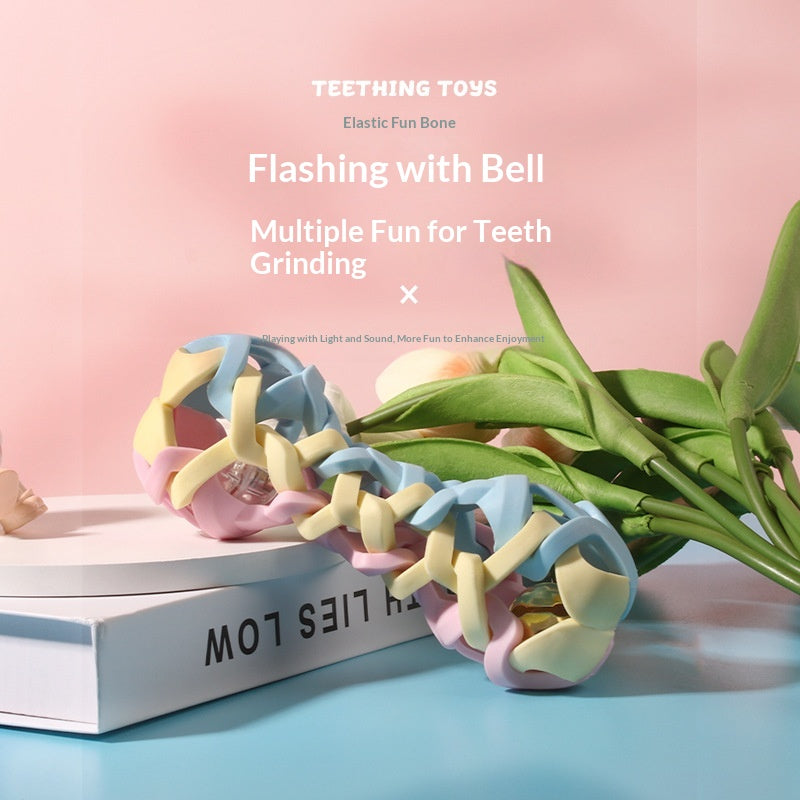 Puppy Toy Bone-Shaped Treat Dispenser With Flashing And Sound Effects Ring