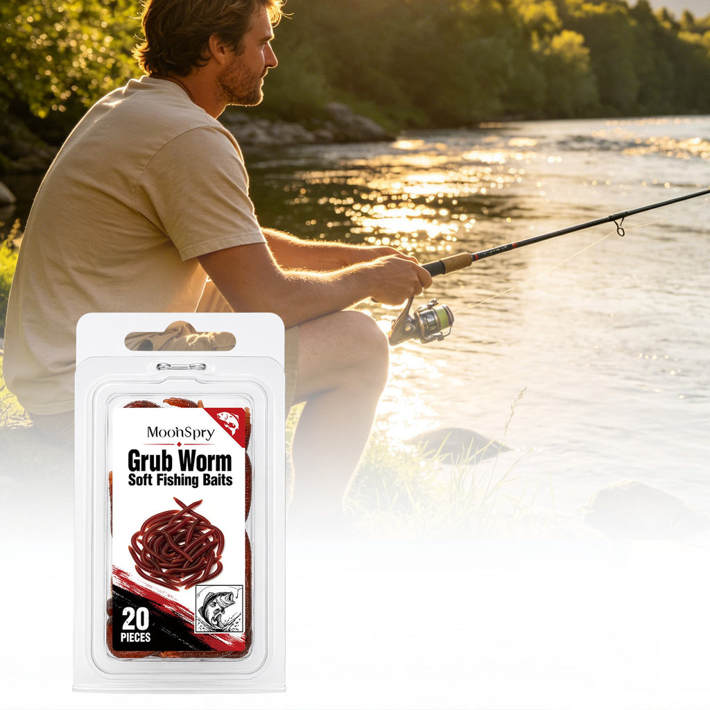 Moonspry Soft Earthworm Fishing Bait Is Suitable For Various Fishing Line Rigs, Smooth, Compact, And Convenient Fishing Bait