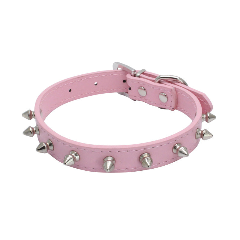 Popular Pet Collar Anti-Bite Rivet Small And Medium Leather Dog Leash