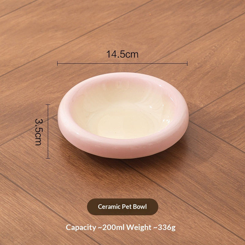 Candy-Colored Ceramic Pet Bowl