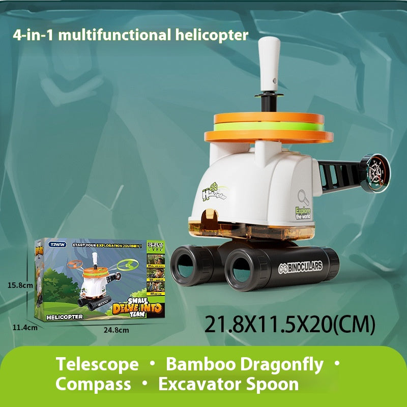 Outdoor Microscope 4-In-1 Construction Vehicle Off-Road Vehicle Periscope Submarine Water Gun