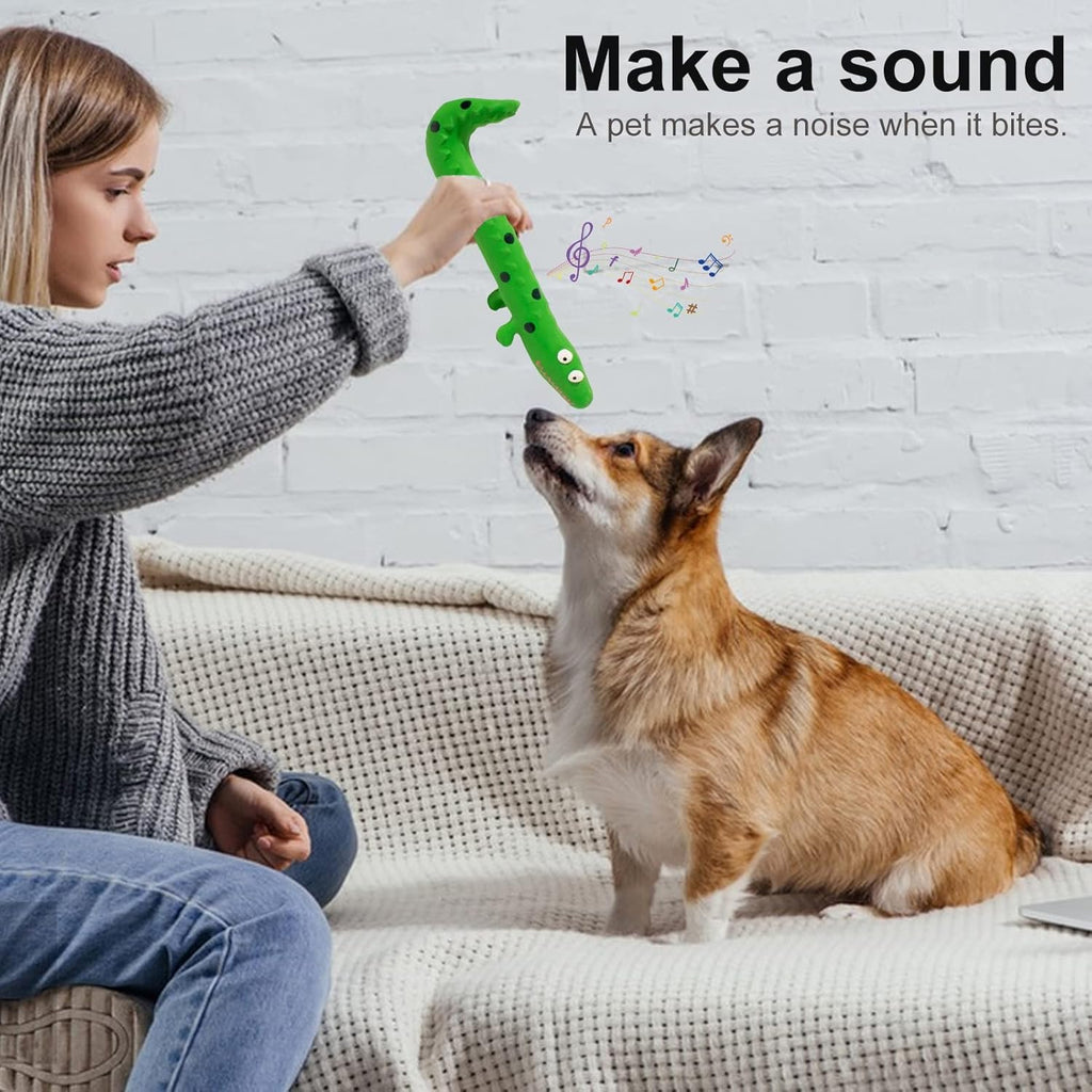 Dog Chew Toys Dog Squeaky Toys For Aggressive Chewers Cute Lizard Shape Pet Dog Chewing Toy Interactive Dog Teeth Molar Toy For Small Medium