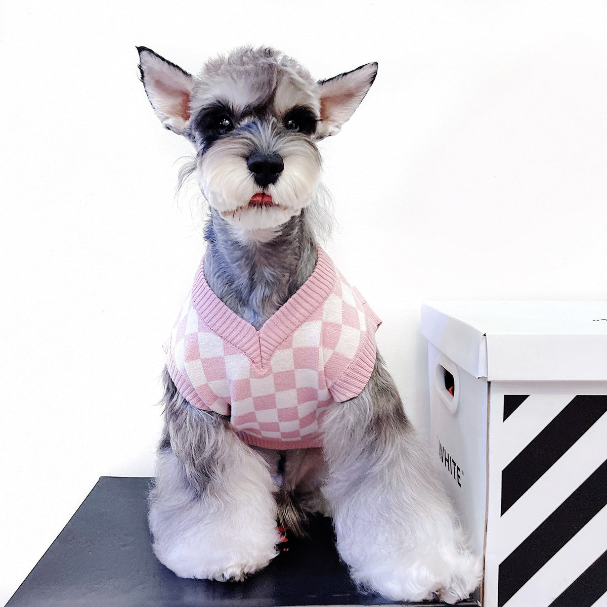 Pet Girly Cute Checkerboard Vest Sweater
