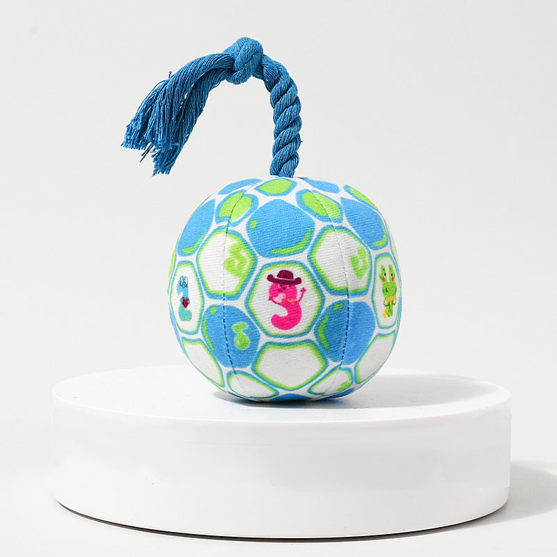 Plush Dog Ball Toy With Knotted Rope