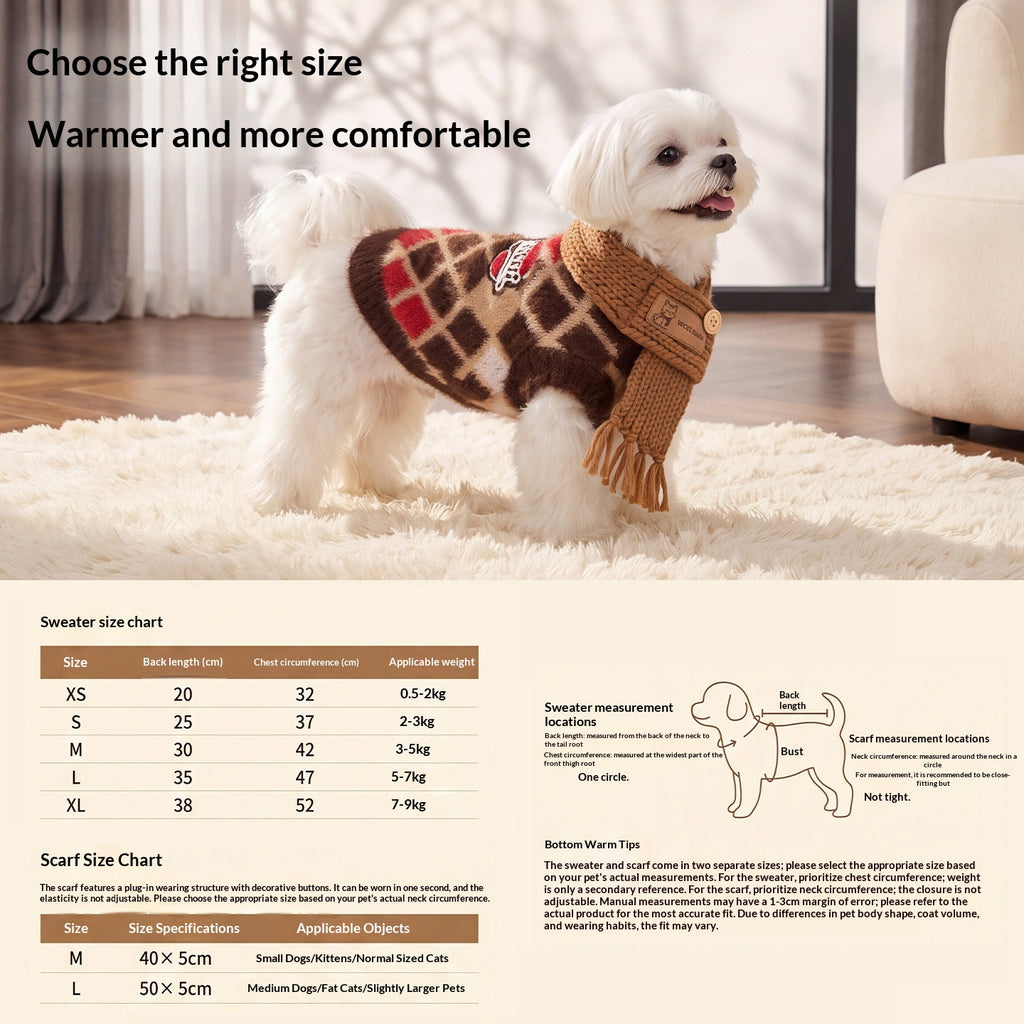 Faux Mink Velvet Pet Scarf-Hoodie Sweater