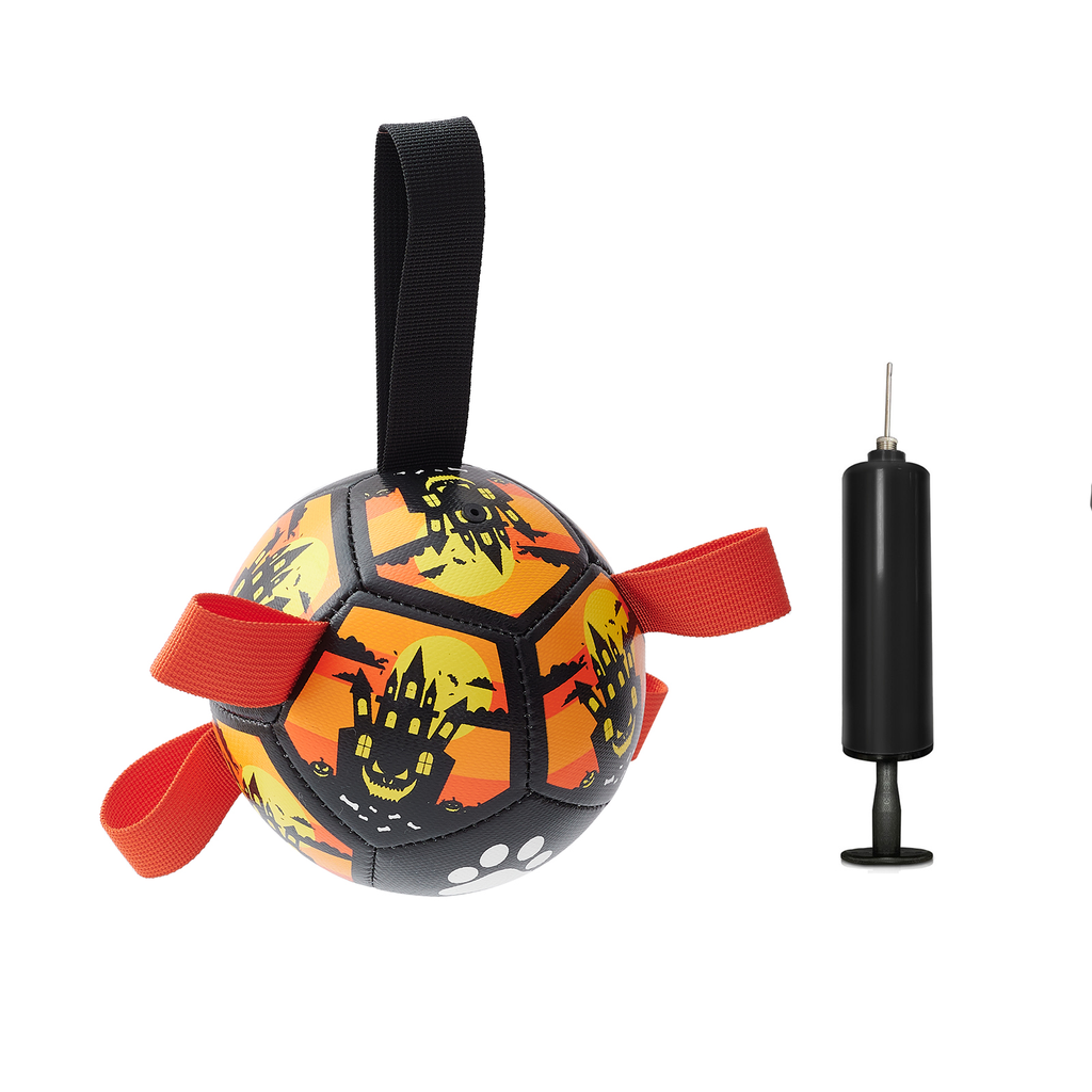 Festive Dog Toy Ball With Rope
