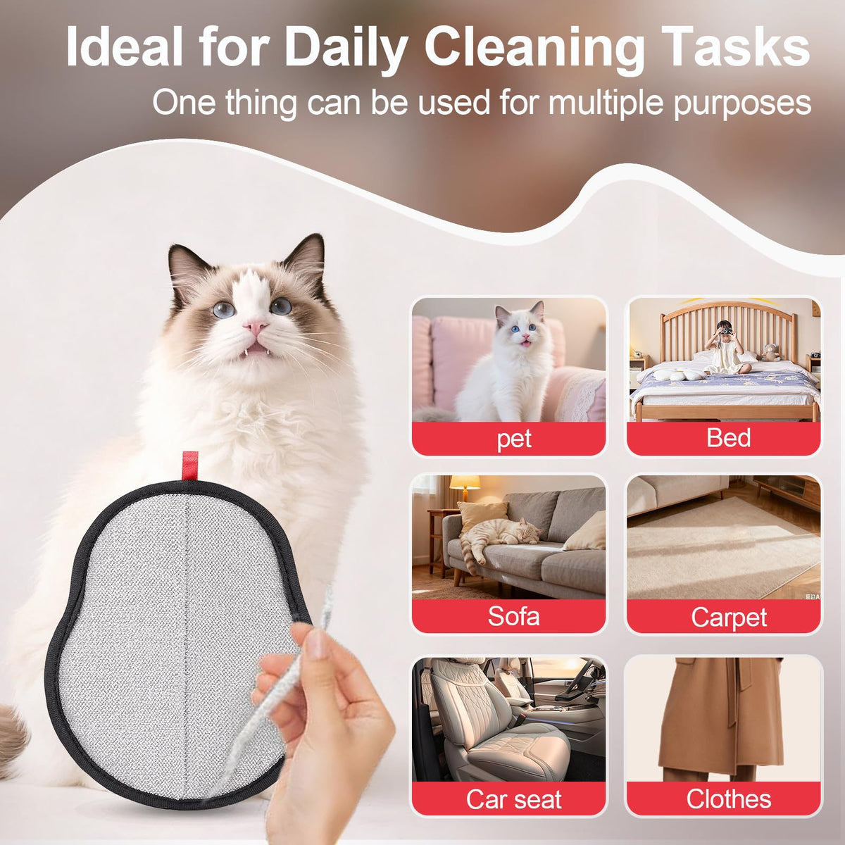 Static Pet Hair Removal Glove