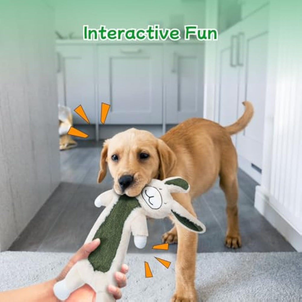 No Stuffing Crinkle Dog Toys, Unbreakable Plush Squeaky Dog Toys For Heavy Chewers Interactive Dog Toys For Large Medium Small Dogs, Unstuff