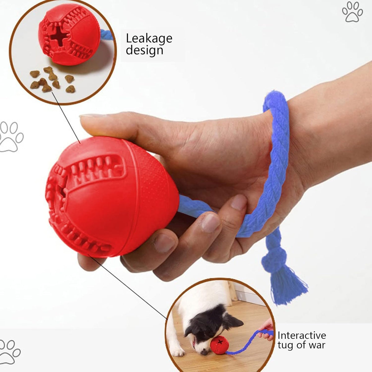 Interactive Dog Toys Crate Training For Puppies Puzzle Dispenser With Rope Reduce Stress Anxiety Dog Food Dispenser Toys Durable Dog For Agg
