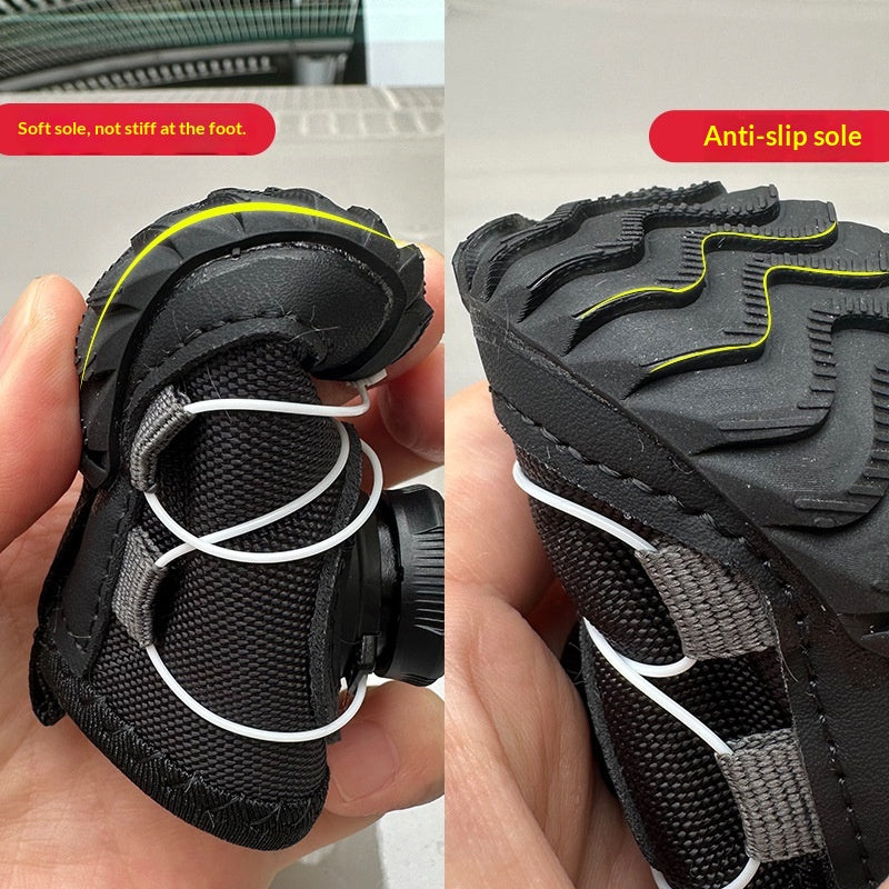 Cotton-Padded Button Dog Shoes