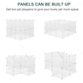 Small Animal Cage Plastic Chinchilla Cage 12 Panels For Bunny Chinchilla Guinea Pig, 18" X 14", White