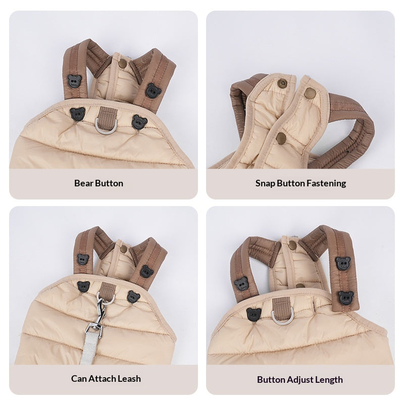Pet Puppy Padded Jumpsuit With Straps