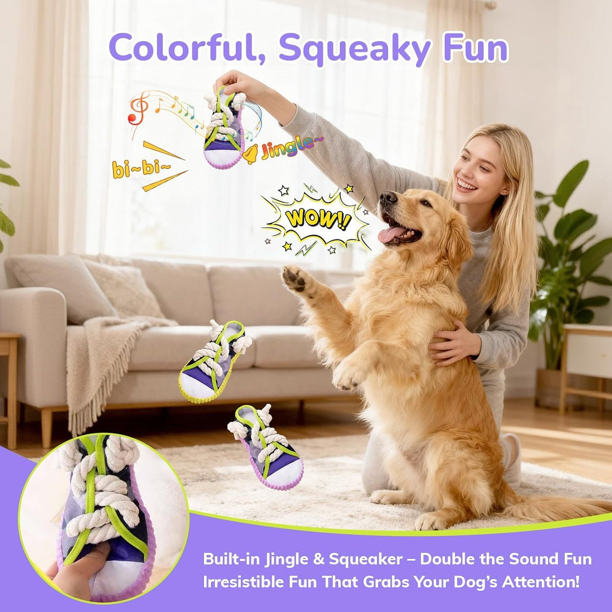 Two-Piece Durable Sneaker Dog Chew Toy