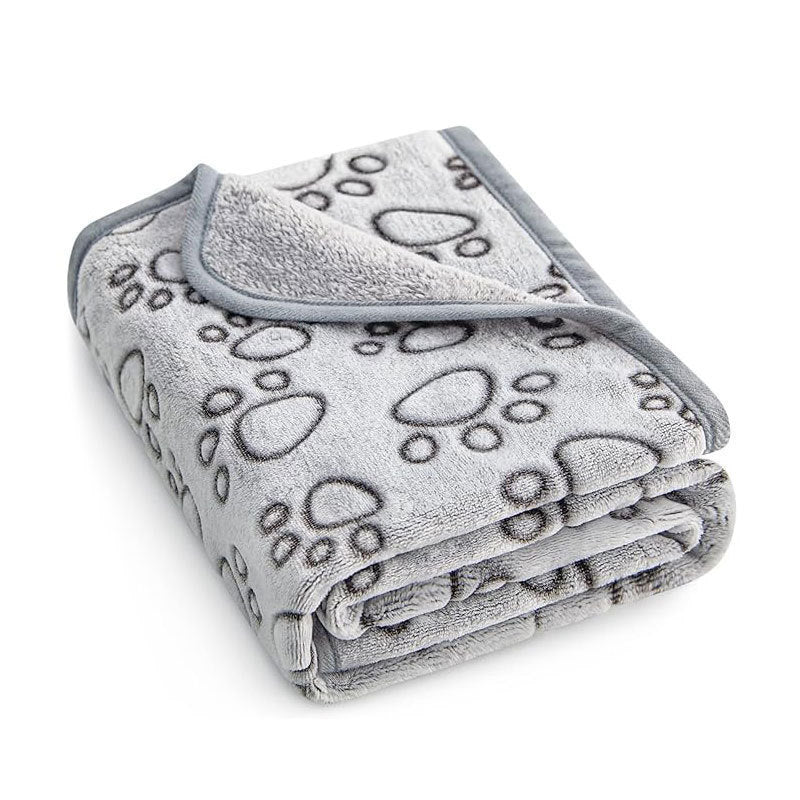 Hollowed-Out Floral and Paw Print Dog Blanket