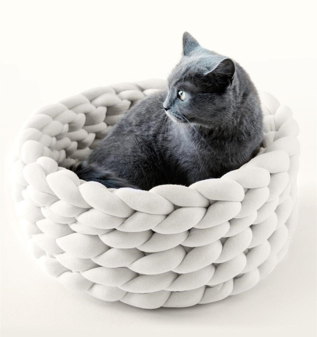 Coarse Wool Hand-Woven Pet Nest Washable Solid Color