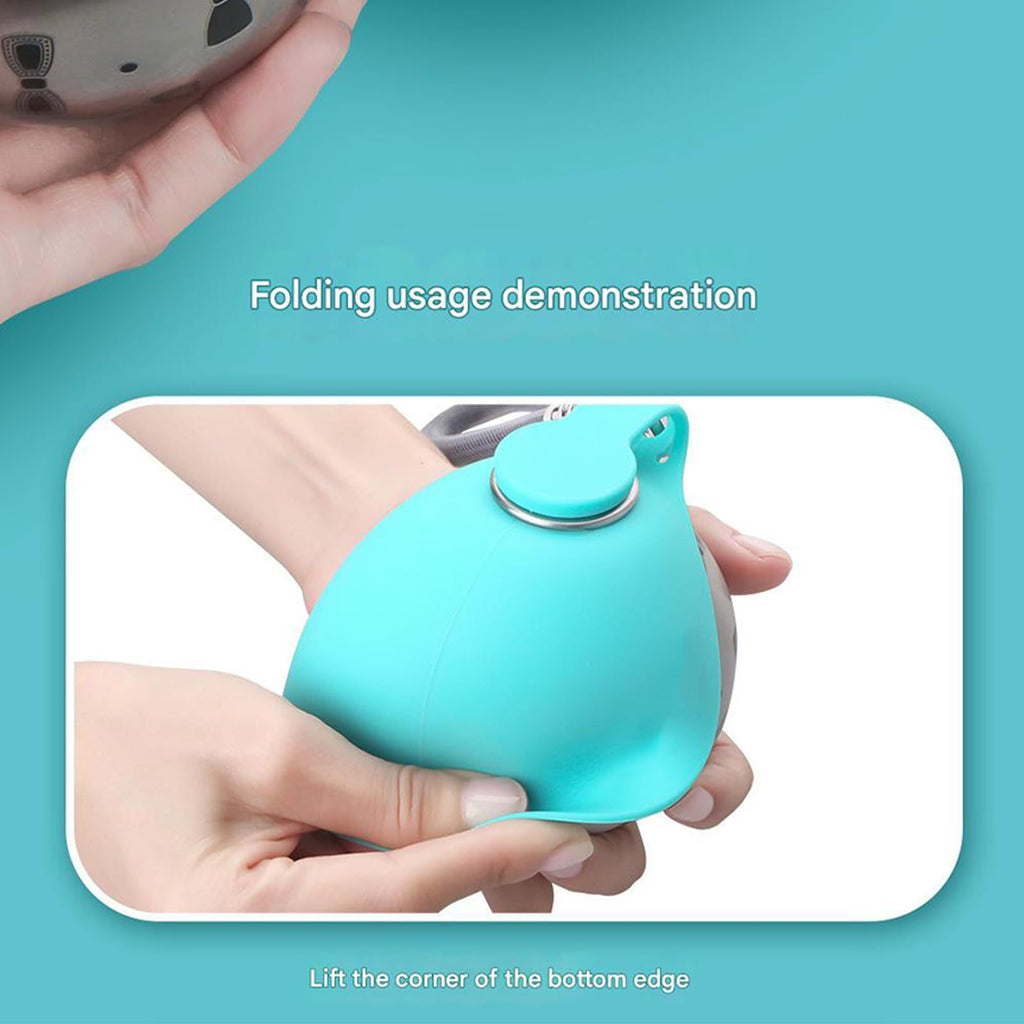Outdoor Round Stainless Steel Folding Silicone Water Bottle