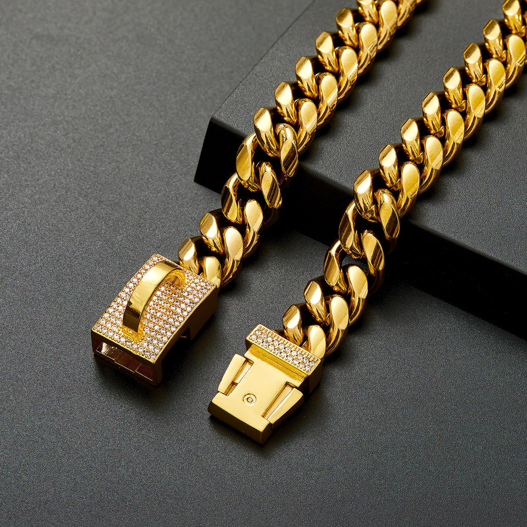 14Mm New-Style Gold Pet Dog Collar