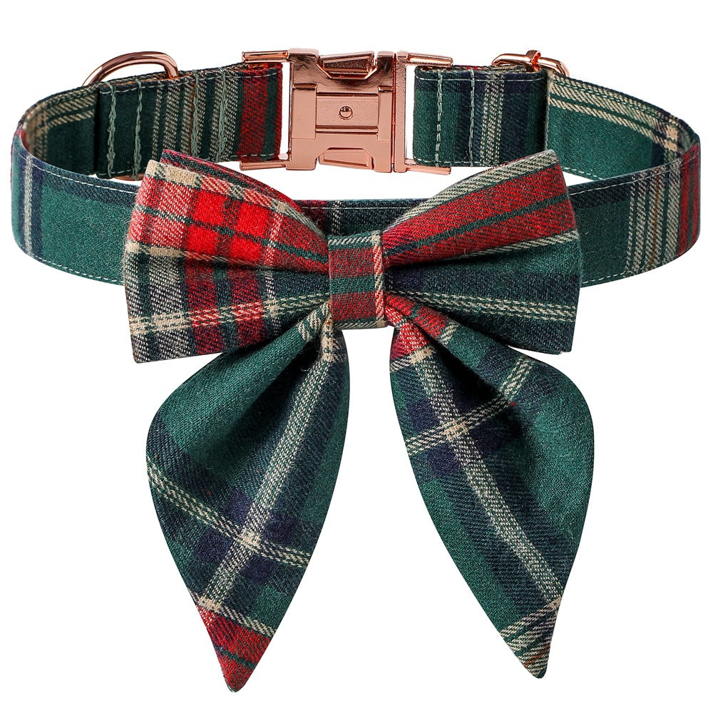 Christmas Dog Collar With Rose Gold Buckle