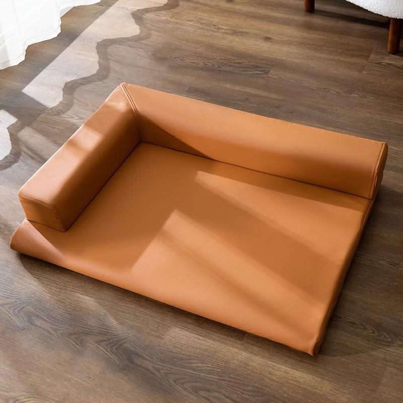 Kennel Simple Plain Leather L-Shaped Kennel Dog Sleeping Rest Mat