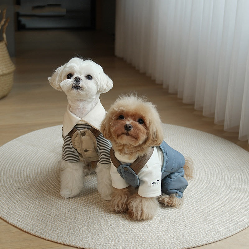 Pet Puppy Padded Jumpsuit With Straps
