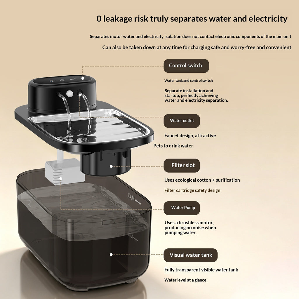Induction-Activated Smart Pet Water Fountain