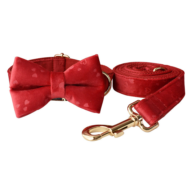 Red Heart Velvet Dog Loop Bowknot