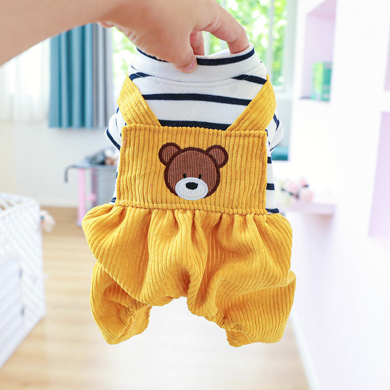 Fleece-Lined Teddy Bear Dog Overalls