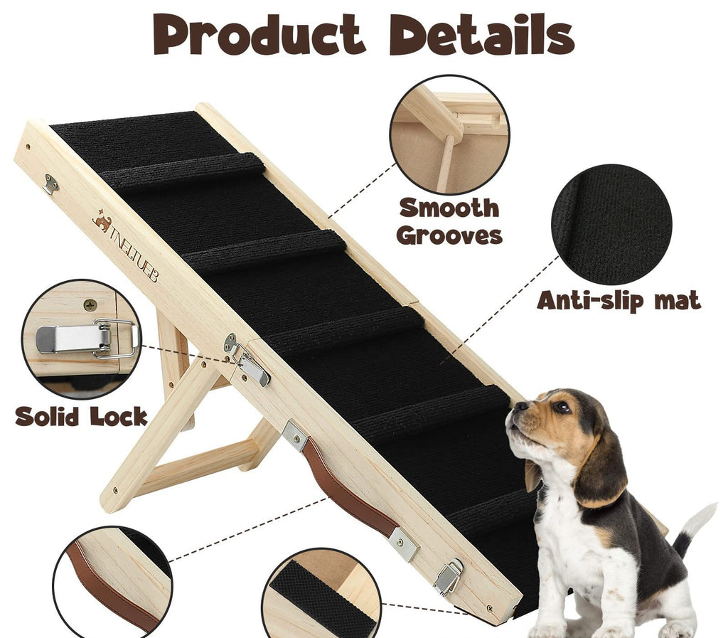 Wooden Adjustable Foldable Dog Ladder Ramp