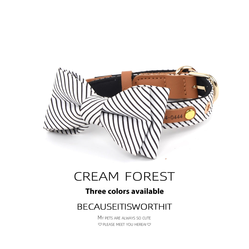 Simple Cotton Detachable Bow Dog Collar