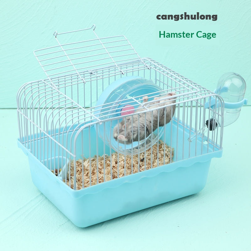Small Pastoral-Style Pet Supply Set Including A Water Bottle A Food Bowl And A Running Wheel