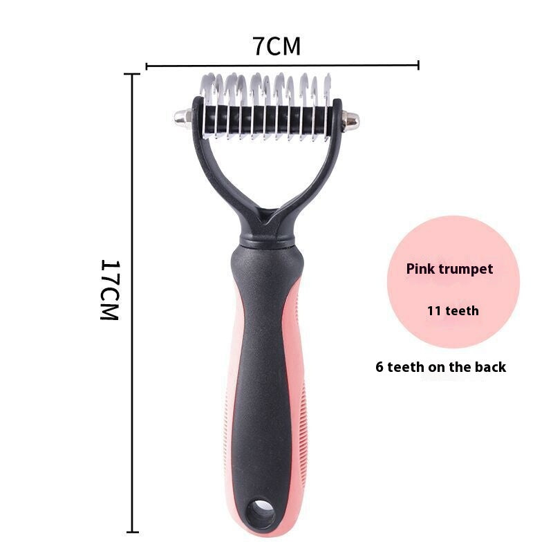 Double-Sided Stainless Steel Pet Hair Unknotting Comb