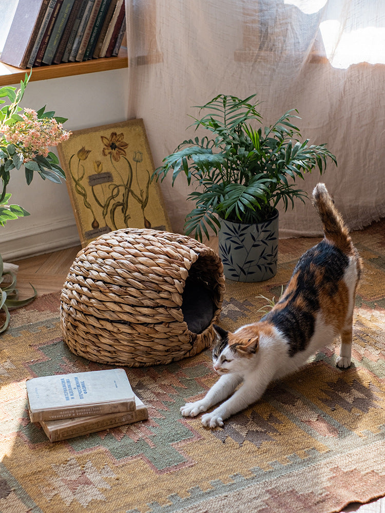 Natural Handmade Straw Breathable Pet Nest