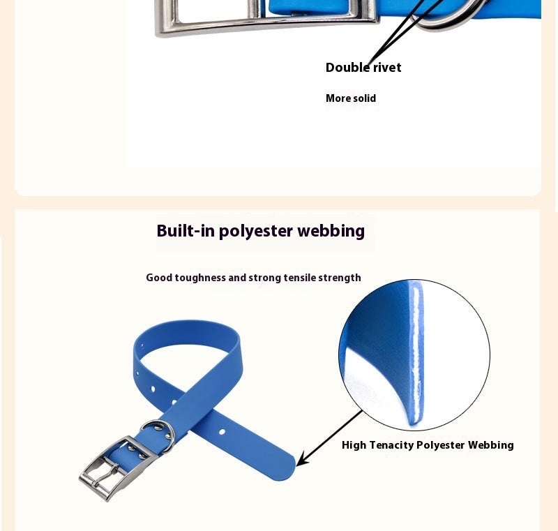 Factory Wholesale Pvc Plastic Waterproof Dog Collar Wear-Resistant Dog Collar Out Dog Traction Collar Pet Supplies