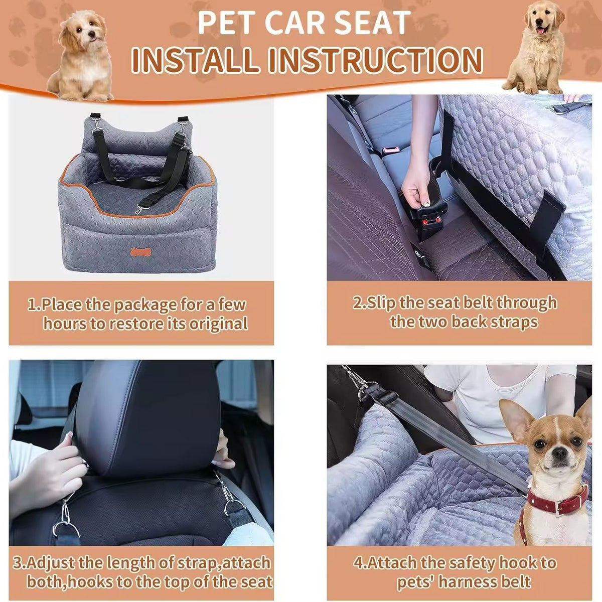 All-Season Universal Dog Car Seat Bed