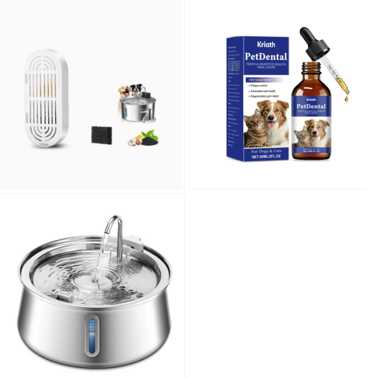 4L Water Drop Large Capacity Pet Stainless Steel Water Dispenser