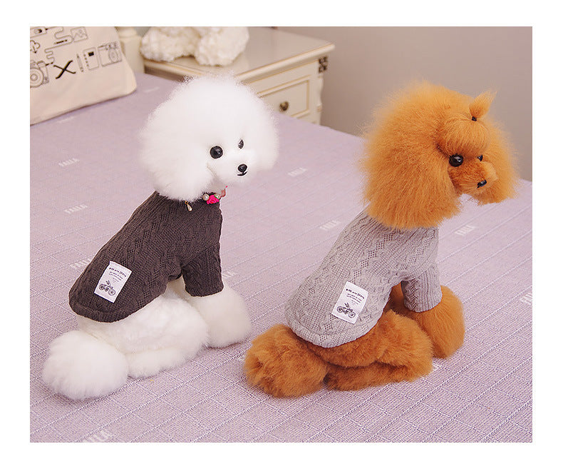 Acrylic High Elastic Pet Knitted Solid Color Sweater