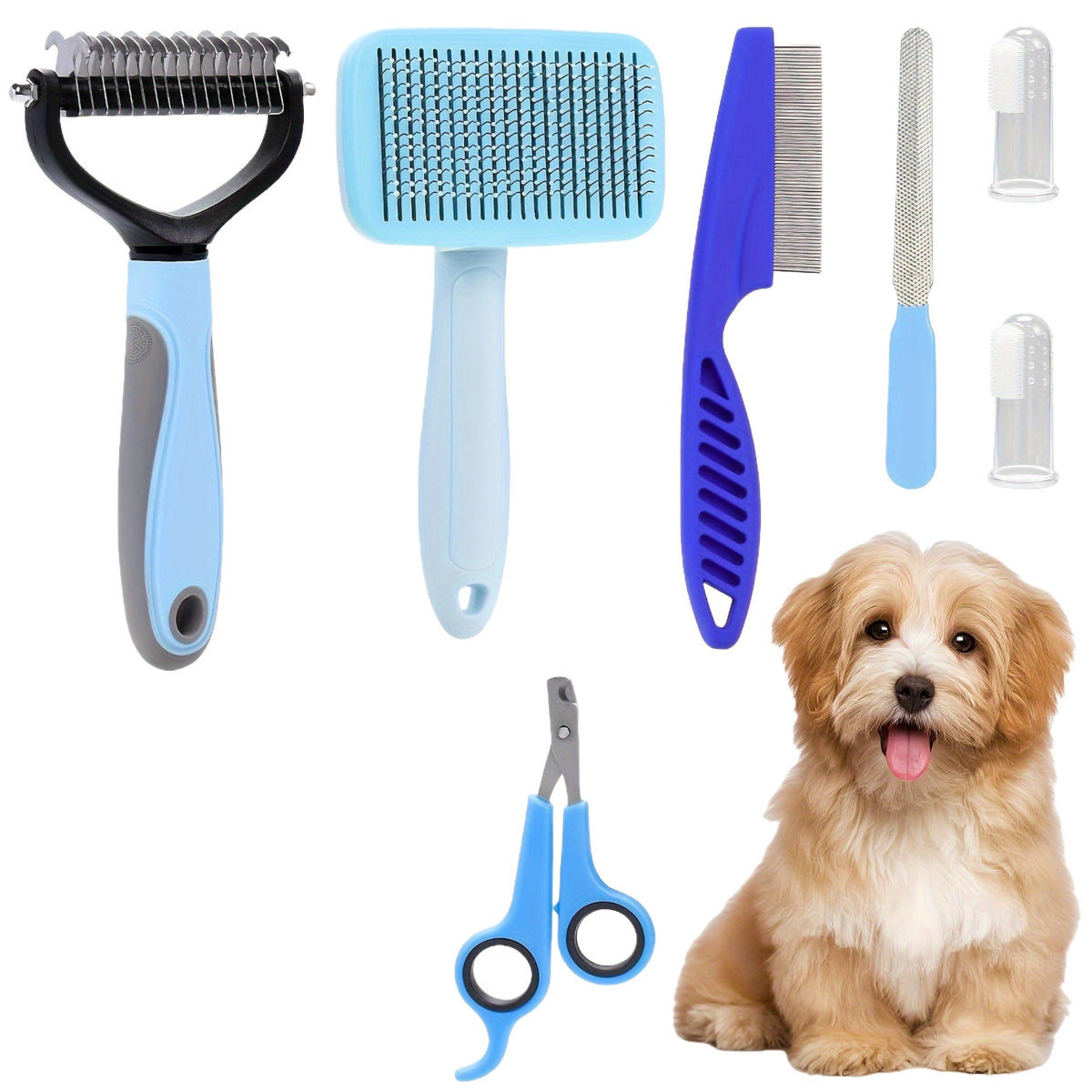 Pet Nail Clipper Brush And Toothbrush Set