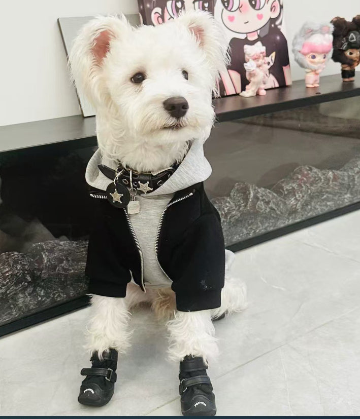 Fake Two Piece Dog Hooded Sweatshirt