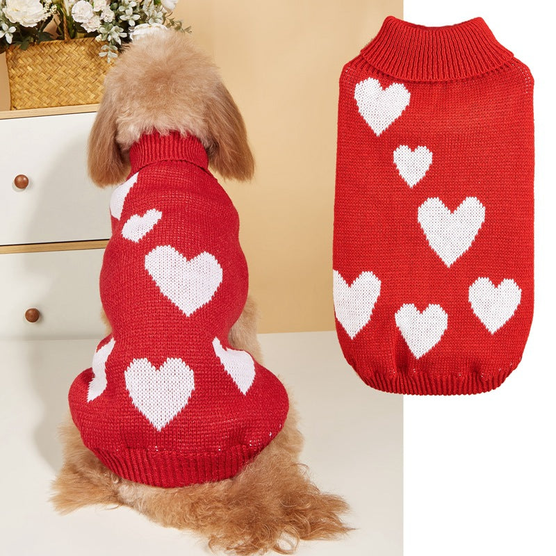 Valentine's Day Dog Knitted Sweater