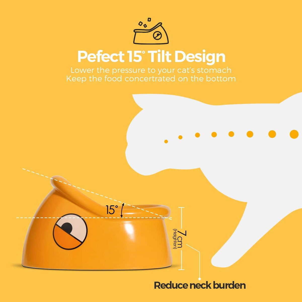 Overturning-Proof Ceramic Pet Food Bowl